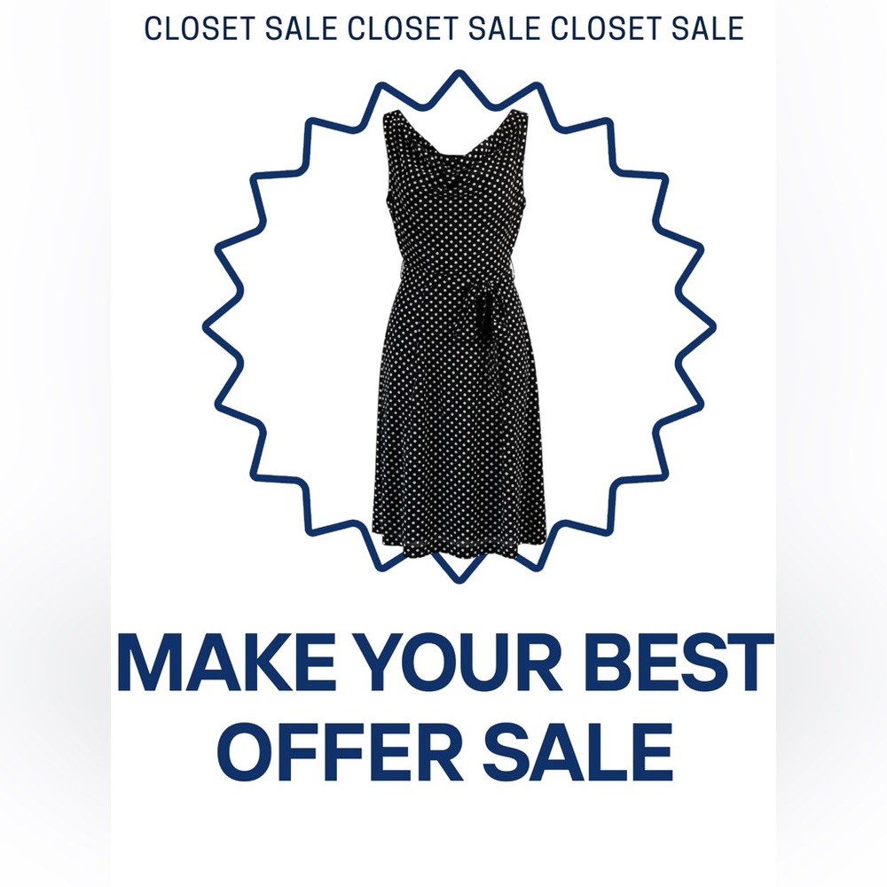 The Limited Navy Polka Dot Midi Dress | size 4